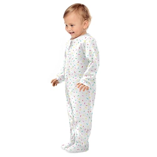Dussdil Color Sprinkles Baby One-Piece Footies Happy Donut Glaze Newborn Rompers Pajamas Boys Girls Sleep Play Footed Pjs4