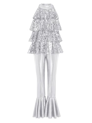 Jumpsuit paillette sans manches enfant pour briller au cours de danse de jazz