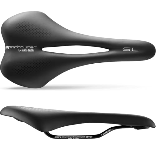 Selle Italia SL Gel Flow – Rennradsattel, Rahmen aus FEC-Legierung, anatomisches Loch, leicht und ergonomisch – Größe S2, Schwarz