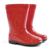 A2Z 4 Kids Girls Boys Plain Rain Boot Anti-Skid - Wellies AZ31720 Red 8 UK Ch