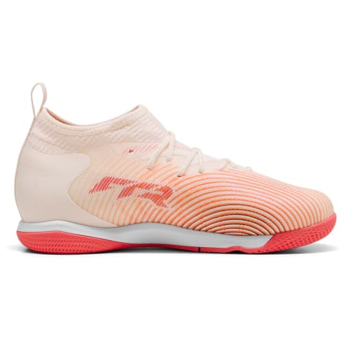 Puma Future 9 Match IT + Mid JR Chaussure de Football, Sugared Almond White-Ultra Red Black, 35 EU