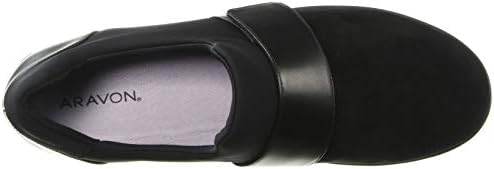 Aravon Women's Josie Instep Strap Platform, Black Suede, 7 W US | Image 4