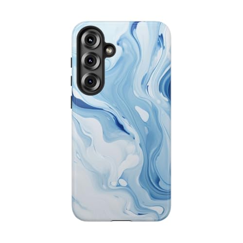 Coque Samsung S25 Plus marbre bleu évite rayures et chocs