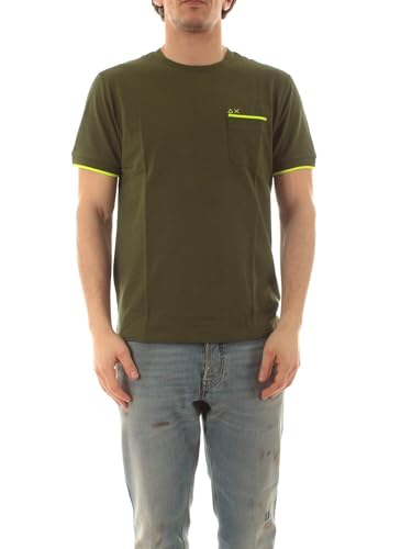 T-shirt piqué à rayures fluo Sun68 haut homme