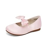 DREAM PAIRS Girls Dress Shoes Mary Jane Flower Girl Bow Ballet Flats for Wedding Party Toddler/Little Kid,Size 1 Little Kid,Pink,SOPHIA-22