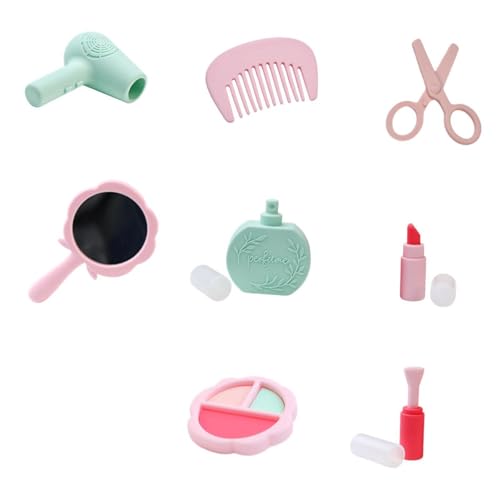 DeeRace 子供ごっこ遊びメイクアップセット シリコンメイクアップセット ミラー 女の子用 ロールプレイング化粧品セット おもちゃ プレゼント ギフト 子供用