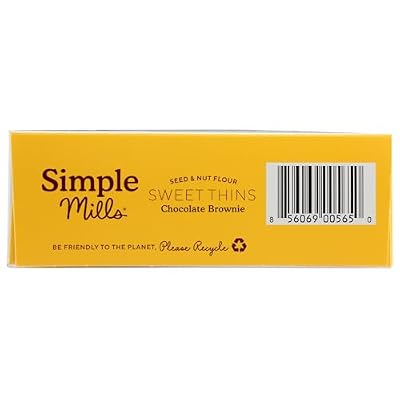 Simple Mills Chocolate Brownie Seed & Nut Flour Sweet Thins, Paleo Friendly & Delicious Sweet Thin Cookies, Good for Snacks, Nutrient Dense, 4.25 oz, Pack of 1