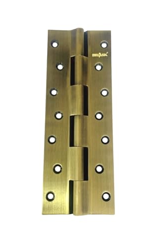 Image of BRASK Brass Railway Hinges 8 inch x 1.1 /4 inch x 5 /32 (200 mm x 32 mm x 4 mm) Heavy Duty Brass Door Hinges (Antique, 1)