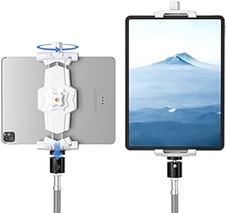 Adapter do Montażu Ipada i Telefonu na Statywie z Głowicą Kulową, Uchwyt na Tablet do Statywu z Obrotowym Uchwytem 360 do iPad Pro 12.9, iPad Air Mini, Galaxy Tab, Surface Pro, Selfie (5,3-10,6'')