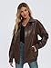 AUTOMET Women's Oversized Leather Jackets Faux Suede 2025 Fall Zip Up Motorcycle Coats Blazer Jackets for Women Outfits Brown S