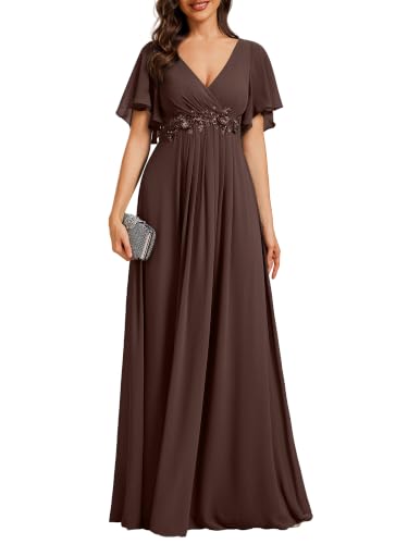 Image of Ever-Pretty Womens V Neck Applique Mother of the Bride Dresses Formal Dress