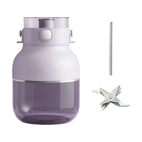 Batidora portátil para batidos y batidos, batidora portátil tipo C, recargable por USB, para deportes, viajes y cocina (morado)