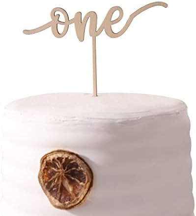 Wood Cake Toppers One Year Sign - Birthday Cake Topper Decorations, Rustic Wood, Smash Cake Topper, birthday cake for photo booth props, cake decorating supplies, First Anniversary.