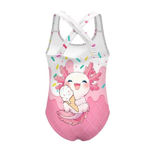 Image of Girls One Piece Swimsuits Summer Quick Dry Crewneck Beach Bathing Suit Cross Shoulder Strap Swimwear 5-14 Years