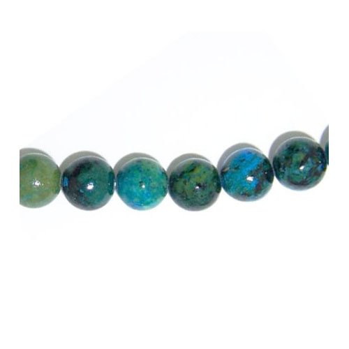 Blue/Green Chrysocolla Beads Plain Round 6mm Dyed Strand Of 57+
