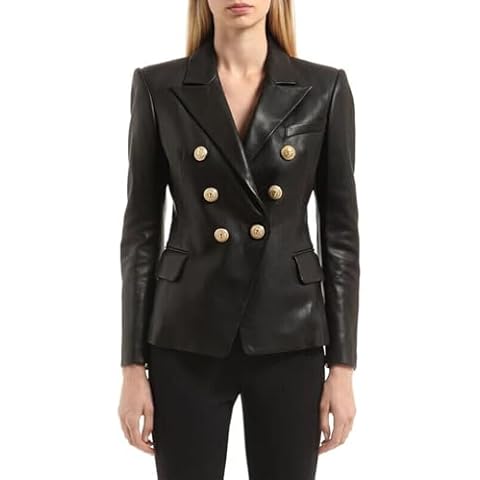 Blazer en cuir noir CHAYELL Cover