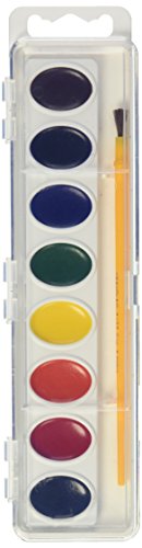Crayola Artista 16 Semi-Moist Oval Pans Watercolor Set with Brush