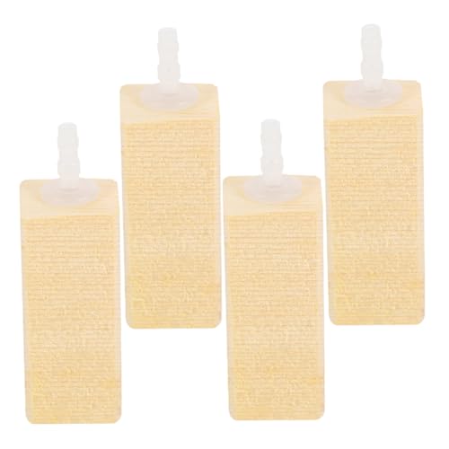 LIOOBO 4個木製エアストーン バブルディフューザー 水槽用 エアバブラー 魚 メンテナンスツール 泡メーカー 装飾 アクセサリー 小型 池 スキマー対応