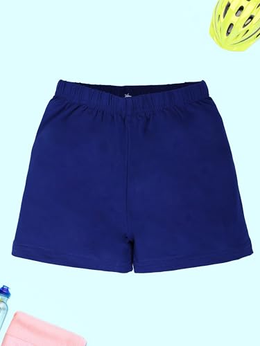Image of KiddoPanti Girls Cycling Shorts Pack of 3 | Soft & Stretchy Cotton Spandex | Comfortable Fit with Elastic Waistband | Solid Colors Half Tights for Girls Inners