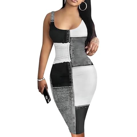 weiyinhe Bodycon Dresses for Women Sexy Summer Midi Tank Top Date Night Sleeveless Club Party Casual Maxi Dress Cover