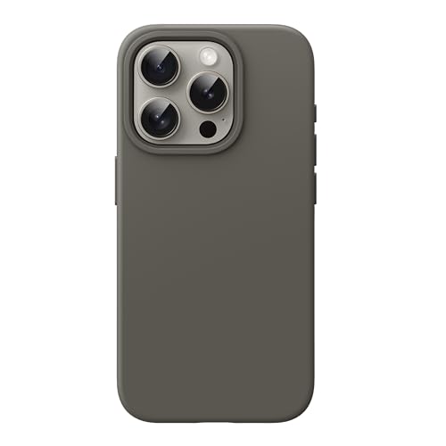 JETech Cover Silicone per iPhone 15 Pro 6,1 Pollici, Protettiva per Tutto il Corpo Morbida al Tatto, Custodia Antiurto (Grigio Creta)