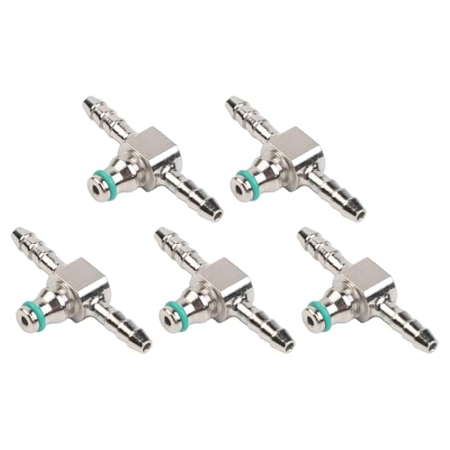 Wodsty Juego de 5 piezas de válvula de retención de conexión de retorno de aceite de tubo de inyector, conectores de 2 vías y 3 vías, compatible con inyectores Bosch 110 de riel común
