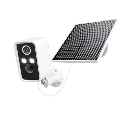 JSONPHX Security Camera Wireless Outdoor,Wireless Solar Outdoor Camera, Night Vision,PIR Motion Detection,Weatherproof,No Wiring Needed,Compatible with 2.4GHz WiFi,Cloud Service,Compatible with Alexa