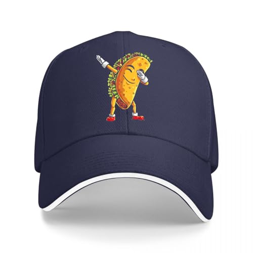 HOROMKE Dabbing Taco Cinco de Mayo Funny Boys Men Mexican Food Dab Baseball Cap Size is: One Size Navy