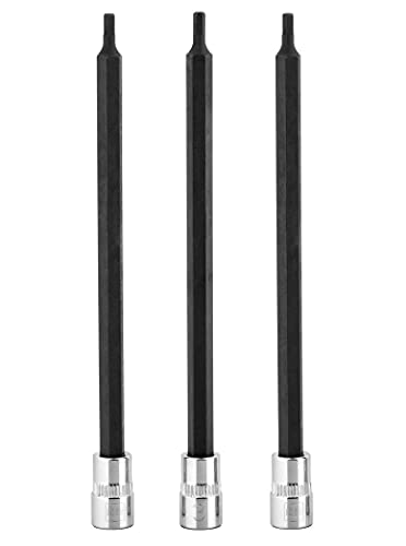 Image of BRAZEN 3mm Hex Bit Socket /Allen Driver Three Pack (1 /4 inch Drive, Long)
