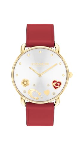 Coach Elliot Women's 2H Quartz Watch - Calfskin Leather Strap - Sparkling Crystal Accents - Premium Fashion, Everyday Wear - Gift for Her - 36mm