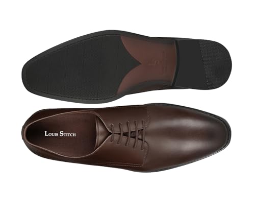 Image of LOUIS STITCH Formal Derby Lace Up Shoes for Men | Handcrafted Italian Leather Mens Shoes (LSNRXPL)
