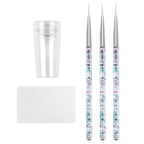 TOYANDONA Set 5 Pezzi Penne per Unghie Professionali Timbro per Nail Art Liner Manicure Cappuccio Pennelli per Disegnare Unghie per Salone e Uso Domestico Accessori Nail Art per