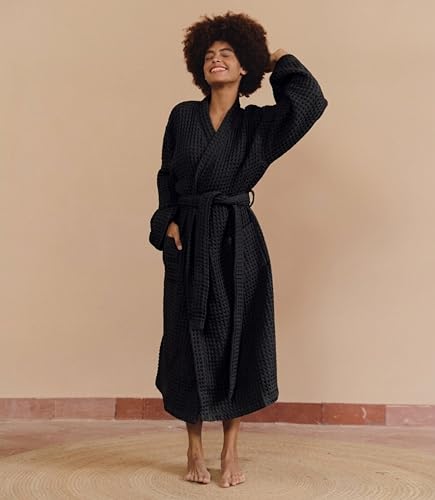Image of Luxury Organic Japanese Cotton Hotel & Spa Waffle Bathrobe for Men and Women (Hooded /Kimono)