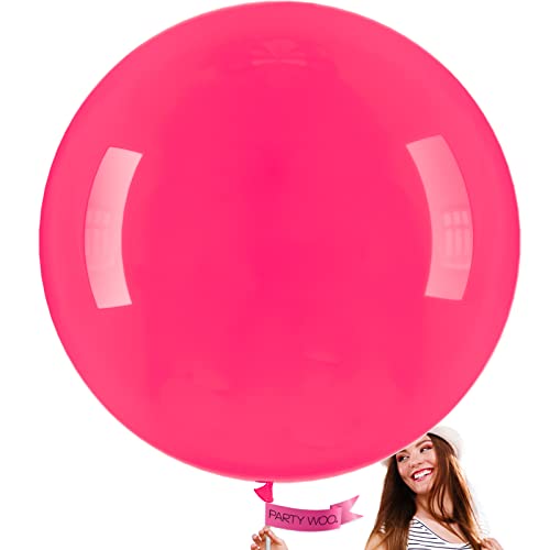 Image of PartyWoo Hot Pink Balloons 4pcs 36 Inch Magenta Fuchsia Balloons for Baby Shower Gender Reveal Engagement Bachelorette Wedding Bridal Shower Anniversary Birthday Party Decorations Pink-Y12