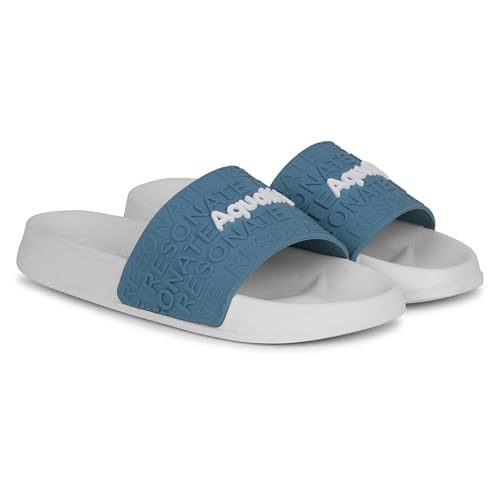 Image of Aqualite NEO-266 Men Slide Slippers with Comfotable Sole Slip-On Flat Flip Flops, Sliders, Chappal & Comfort Insole Slipper for Men