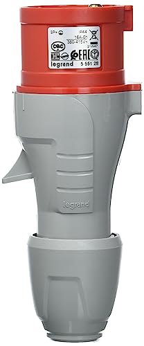 Legrand CEE 16A Stecker, rot 4-polig (3P+PE), 6h (400V/16A), Schutzart IP44, IK09
