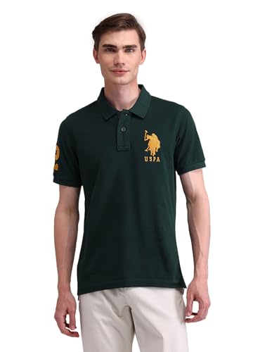 Image of U.S. POLO ASSN. Men's Printed Round Neck Half Sleeve Casual Cotton Regular 1665 T-Shirts (UDTSH2240)