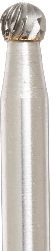 Image of Drill America SD-1 Carbide Burr /Rotary File Ball-End Double Cut for Die Grinder 1 /4 inch Dia. x 7 /32 inch Cut Length with 1 /4 inch Shank and 2 inch Overall Length, DUL Series