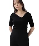 [ピンキーアンドダイアン] アシンメトリーネックニット (リブニット) / レディース / 031-5270917 010_ブラック 38