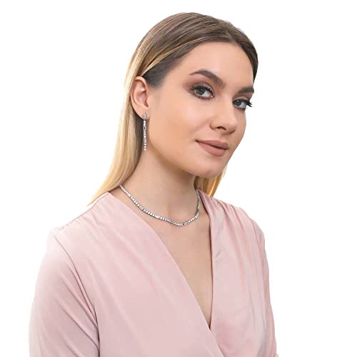 Berricle Sterling Silver Bar Cubic Zirconia Cz Statement Art Deco Dangle Drop Earrings For Women, Rhodium Plated #TOP7