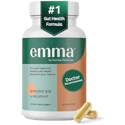 Emma: Dr. Endorsed Supplement for Constipation, Gas & Bloating Relief | Doctor endorsed formula with berberine, resveratrol & quercetin for leaky gut & constipation relief.