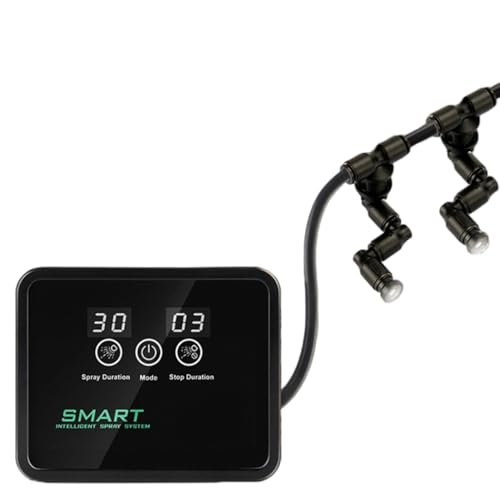 爬虫類加湿器 ミストシステム タイミングコントローラー付き スマートタイミング 熱帯雨林噴霧器 爬虫類/カメレオン/ハーブ用 メレオントカゲ 蛇 亀 カエル (リモコンモデル【プラグ不要】)