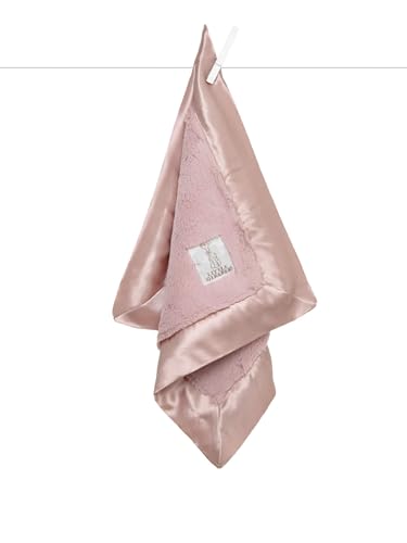 Image of Little Giraffe Baby Blanket - Luxe Soft Blanket with Satin Trim - Baby Stroller Blanket - Newborn Baby Essentials & Baby Gifts - 17 x 17 - Dusty Pink