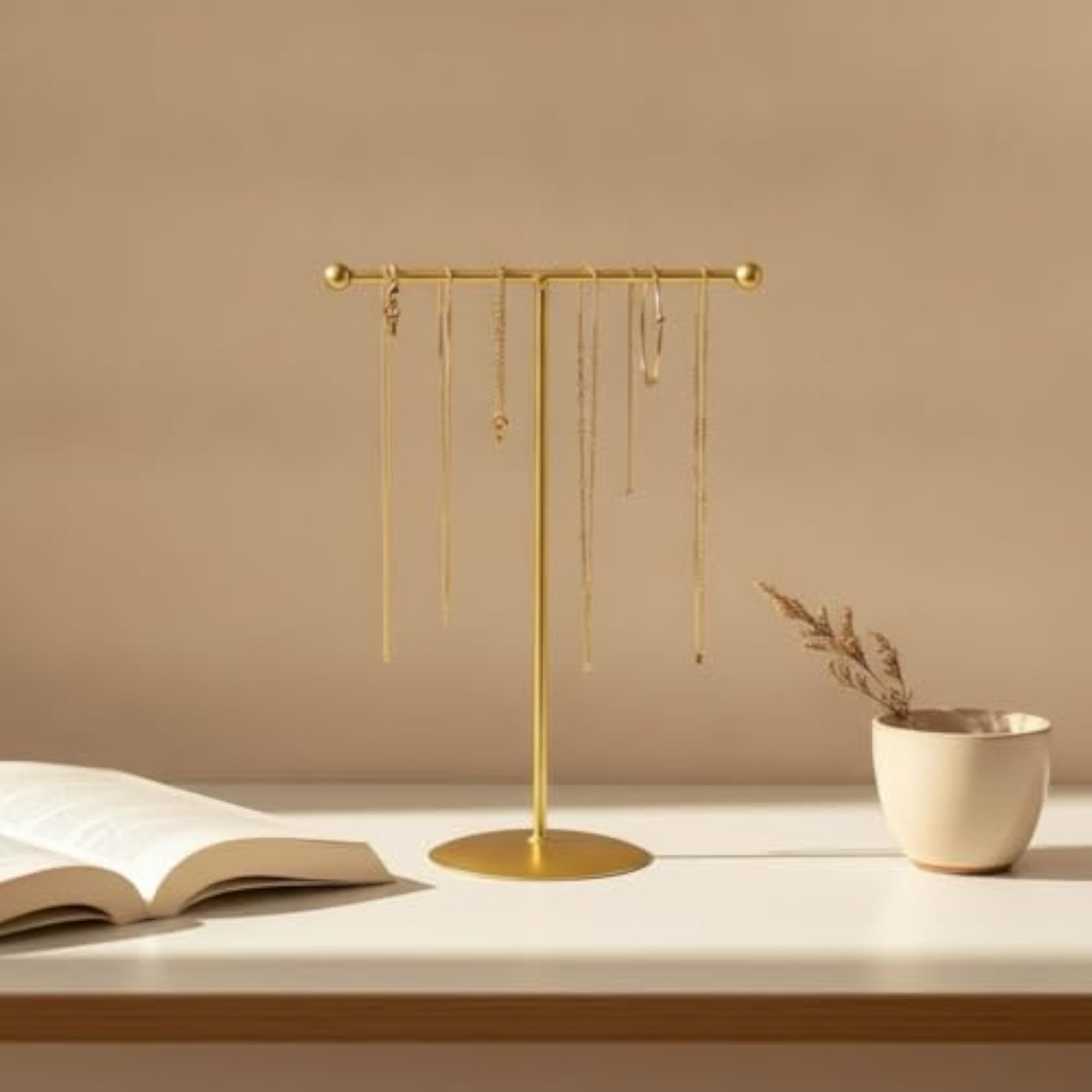 Tabletop T-Shaped Jewelry Stand for Necklace Display