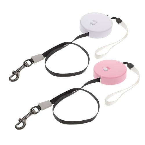 HOODANCOS Guinzaglio Retrattile Automatico per Animali Domestici 2 Pezzi Corda in Nylon Regolabile 3 Metri Guinzaglio da Polso per Cani di Piccola Taglia Gatti e Conigli per Passeggiate