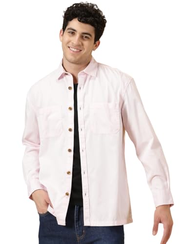 Image of Thomas Scott Men's | Solid | Full Sleeve | Oversized Fit | Cotton Blend | Spread Collar | Casual Shirt