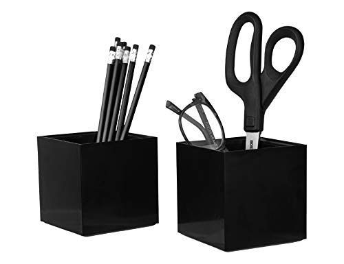 Image of Bostitch Office Konnect Pencil Cup Desk Organizer, Pen Cup, 2-Pack, Black