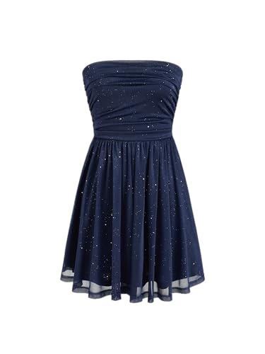 CIDER Women's Glitter Mini Cocktail Dress Party Dress Bowknot Ruched Ruffle Sexy Club Dress for Summer