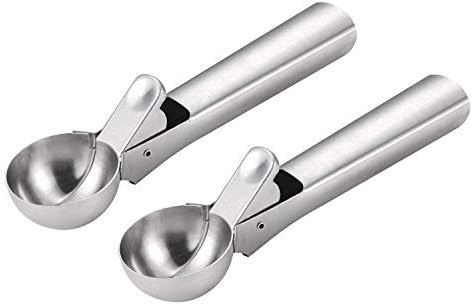 Paletta Per Gelato In Acciaio Inox 304 - Con Grilletto, 4cm Diametro, Per Porzionare Biscotti E Frutta - Foto 2