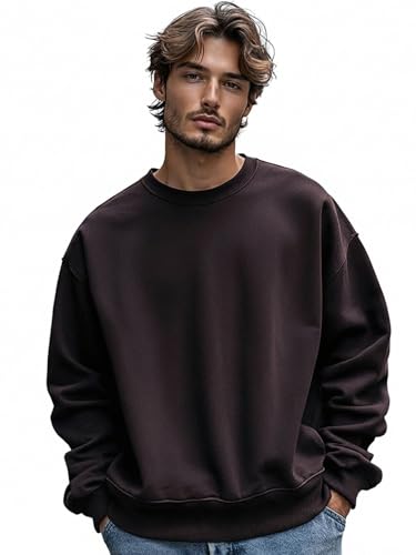 Image of Bewakoof Men's Fleece Oversized Fit Sweatshirt | Bewakoof Heavy Duty 1.0 | Sweatshirt for Man Winter Wear
